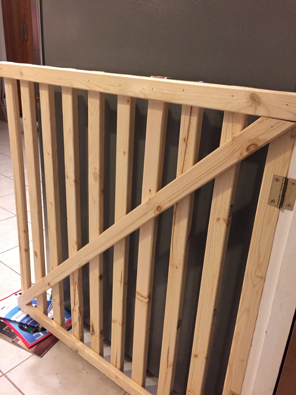 Diy walk through baby gate top